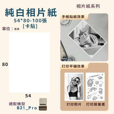精臣B21 Pro標籤紙/ 純白相片紙