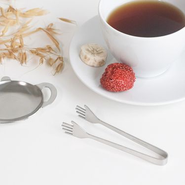 日本SALUS佐藤金屬迷你小手食物夾/ 銀色