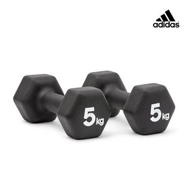 【福利品】adidas 愛迪達 六角訓練啞鈴 (5kg/2入)