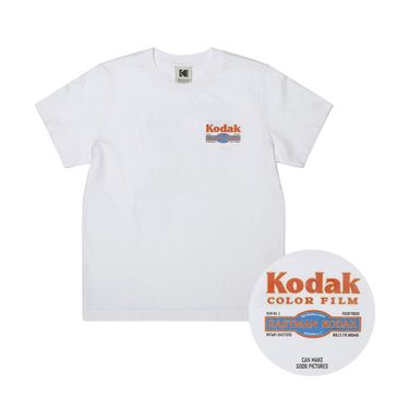 韓國 KODAK 女款洗舊印染短袖T恤 象牙白IVORY/ M