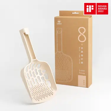 汪喵星球專利8字快篩貓砂鏟/ 奶茶杏