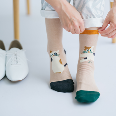 【誠品獨家】eslite x SOU．SOU先丸足袋下/ 普/ 三花貓/ 23-25CM