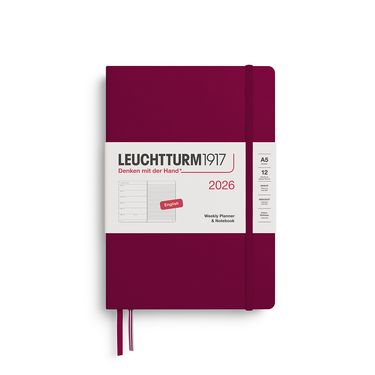 2026德國 LEUCHTTURM1917 日誌/ 筆記式週計畫/ A5/ 港口紅/ 硬殼