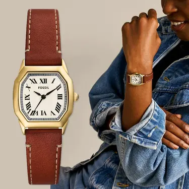 FOSSIL Harlow 復古真皮錶帶女錶-27mm/ ES5364