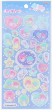 日本 sun-star 美樂蒂X酷洛米XKikiLala 澎澎貼紙/ KikiLala夜空