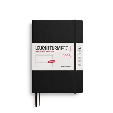 2026德國 LEUCHTTURM1917 日誌/ 週計畫/ A5/ 黑/ 硬殼