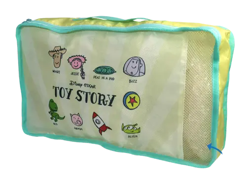 Toy Story Q版手繪旅行收納袋/ S/ 淺黃