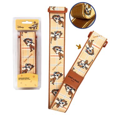 Disney奇奇蒂蒂魔鬼貼行李束帶/ 棕
