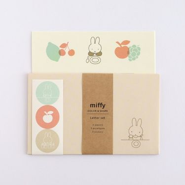 日本 GreenFlash 信封信紙組/ miffy/ COLOR & SHAPE/ 水果