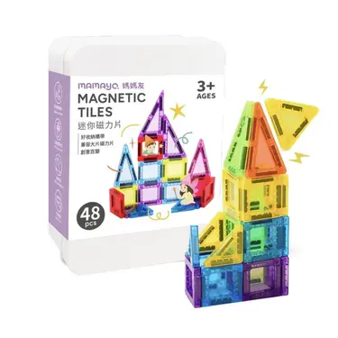 媽媽友mamayo迷你磁力片/ 48pcs/ 附收納白鐵盒