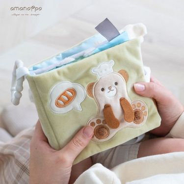 【日本amanoppo】小熊廚師做麵包安撫玩具/ 布書