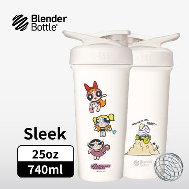BlenderBottle Sleek按壓式不鏽鋼水壺/ 飛天小女警/ 炎夏沙灘/ 25oz/ 740ml