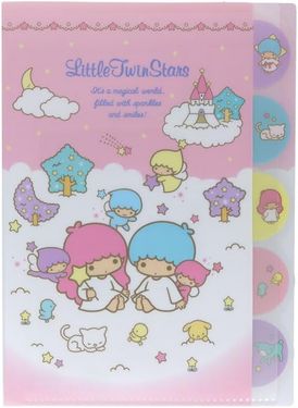 日本 sun-star Little Twin Stars 造型五層造型資料夾/ A4