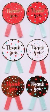 日本indigo緞帶貼紙/ Thank You/ 點點