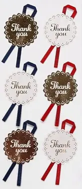 日本indigo緞帶貼紙/ Thank You/ 蕾絲