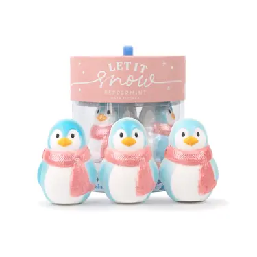 英國 THE SOMERSET TOILETRY Co. Let it Snow造型泡澡球三入組/ 100g x3/ 可愛企鵝/ 薄荷