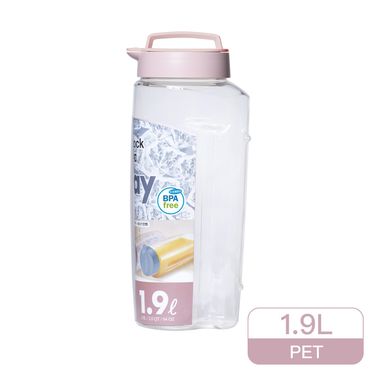 LocknLock樂扣樂扣PET水壺/ 1.9L/ 立臥兩用/ 莫蘭迪粉/ 粉蓋