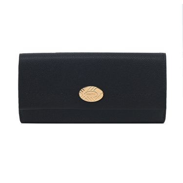 BURBERRY Cotswolds小牛皮翻蓋長夾/平行輸入/ 黑色