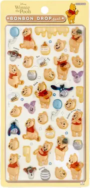 日本 sun-star BONBON DROP迪士尼澎澎貼紙/ 小熊維尼