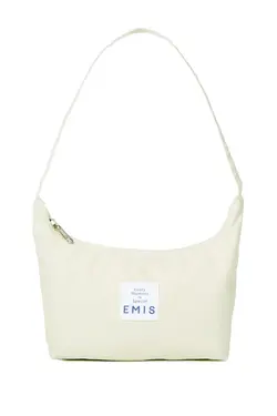 emis HOBO BAG-經典帆布月牙包/ 白色
