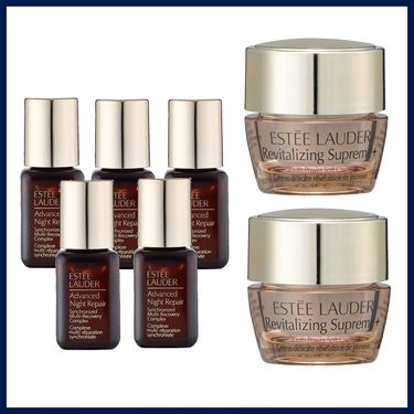 Estee Lauder 雅詩蘭黛 (小棕瓶)特潤超導全方位修護露7mlx5+年輕無敵膠原霜15mlx2 公司貨