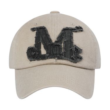 韓國 MUCENT VINTAGE WASHING APPLIQUE BALL CAP 復古水洗刺繡棒球帽 復古米色Vintage Beige
