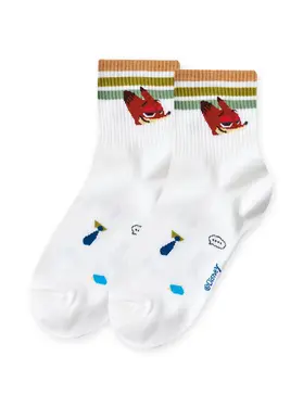 【ONEDER旺達棉品】動物方城市中筒襪/ 胡尼克-01/ 22-26