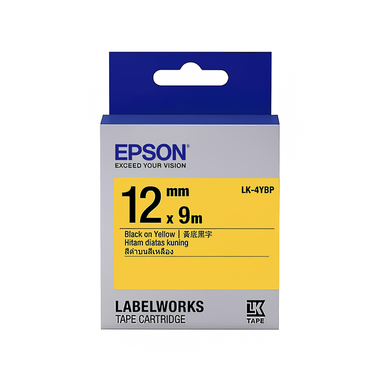 EPSON 標籤帶/ 粉彩/ 黃底黑字/ LK-4YBP