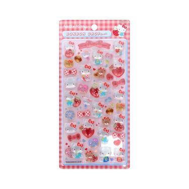 日本 sun-star BONBON DROP三麗鷗澎澎貼紙/ Hello Kitty/ 紅