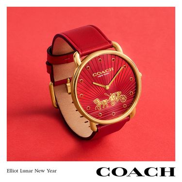 COACH 2026馬年限量款紅韻賀歲女錶-36mm CO14504615