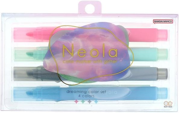 日本 sun-star Neola 亮粉彩繪筆/ 夢幻色系/ 4入組