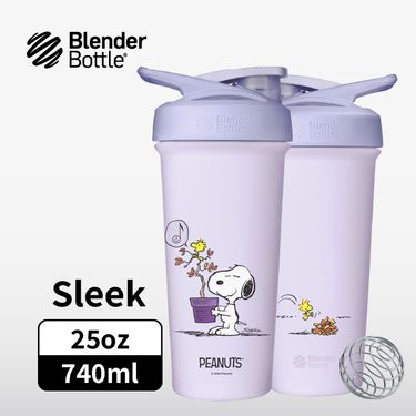 BlenderBottle Sleek按壓式不鏽鋼水壺/ 史努比SNOOPY/ 紫秋落葉/ 25oz/ 740ml