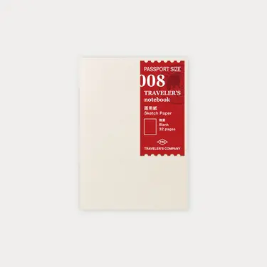 日本 TRAVELER'S COMPANY TRAVELER'S notebook 008 旅人手帳素描紙內頁/ Passport Size