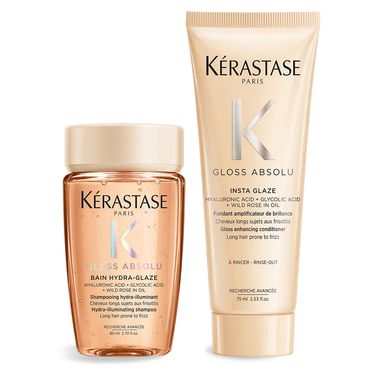 KERASTASE 卡詩 釉光香頌髮乳(75ml)+釉光香頌玫瑰髮浴(80ml)-平行輸入