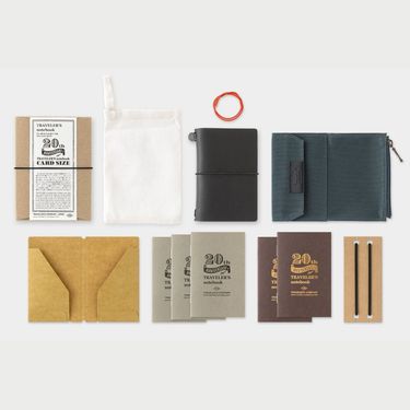 日本 TRAVELER'S notebook 20th Card Size卡片尺寸套組/ Black
