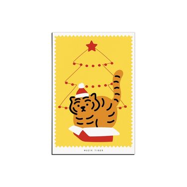 韓國 MUZIK TIGER 耶誕明信片/ Happy Tree Tiger