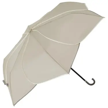 日本 because Parasol 晴雨兩用 UV80% 折疊傘/ Bicolor Piping Mini/ Greige