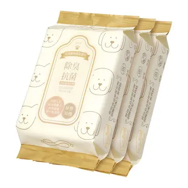 Baan 貝恩 寵物除臭濕巾/ 30抽x3包