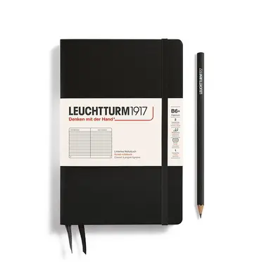 德國 LEUCHTTURM1917 硬殼筆記本/ B6+/ 黑/ 橫線