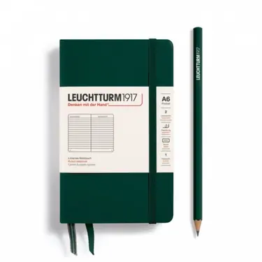 德國 LEUCHTTURM1917 硬殼筆記本/ A6/ 森林綠/ 橫線