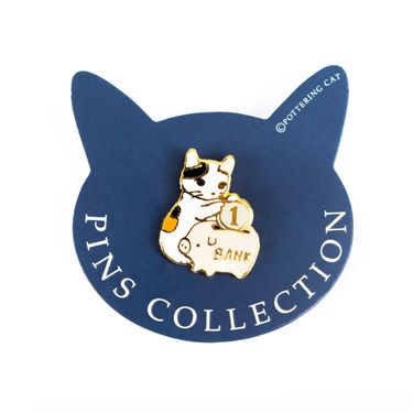 日本 POTTERING CAT 徽章/ 撲滿