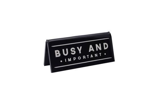 英國 CGB Giftware 桌面名牌/ 忙碌且重要/ 黑色