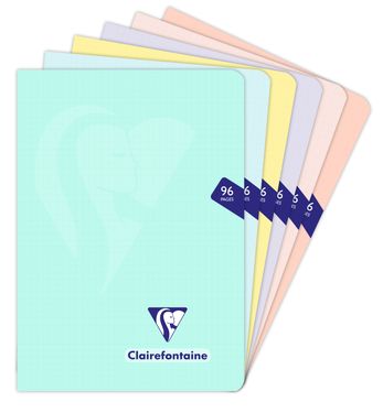 法國 Clairefontaine Mimesys PASTEL 防潑水軟殼騎馬釘筆記本/ 方眼/ A5/ 96頁/ 隨機出貨