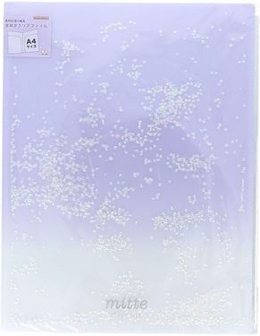 日本 sun-star mitte 雙開式亮片透明資料夾/ A4/ 蘇打紫