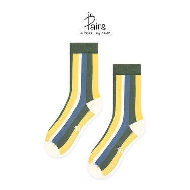 in Pairs中筒襪/ 直條紋/ 綠/ M