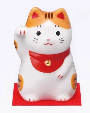 日本藥師窯招福招財貓擺飾/ S/ 虎斑