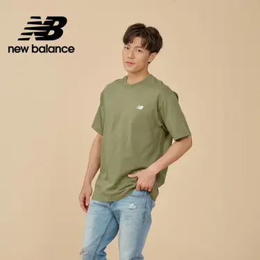 【New Balance】圓領短袖上衣_MT41509DEK_男性_軍綠色/M