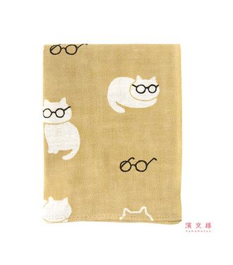濱文様 和風純棉手帕/ 眼鏡貓貓