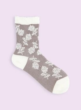 【日本 Tabio】 玫瑰玫瑰浮織中筒襪/ 04/ Kinari