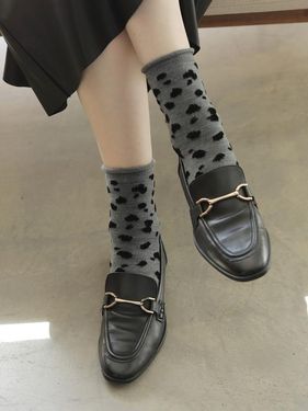 日本 Tabio 大麥町中筒襪/ 16/ Grey Mok